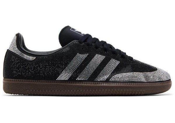 Кроссовки Adidas Samba OG Black Silver Rhinestones