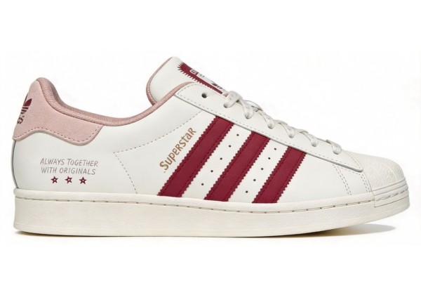 Adidas Superstar White Shadow Maroon