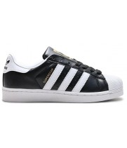 Кеды Adidas Superstar Black White Gold