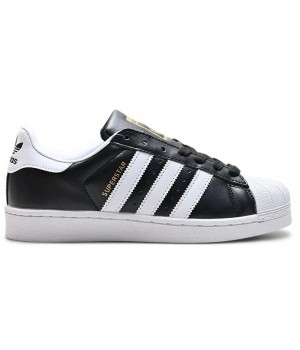 Кеды Adidas Superstar Black White Gold