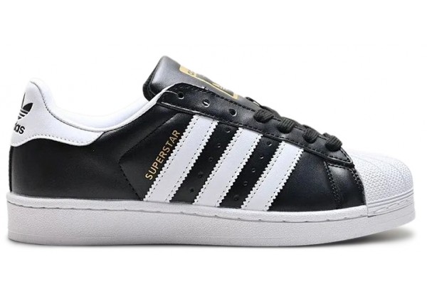 Кеды Adidas Superstar Black White Gold
