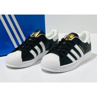 Кеды Adidas Superstar Black White Gold