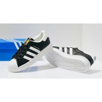 Кеды Adidas Superstar Black White Gold