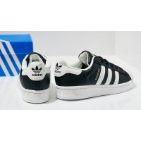 Кеды Adidas Superstar Black White Gold