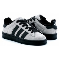 Adidas Campus 00s Light Grey Black с мехом
