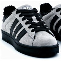 Adidas Campus 00s Light Grey Black с мехом