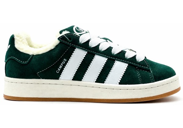 Adidas Campus 00s Dark Green с мехом