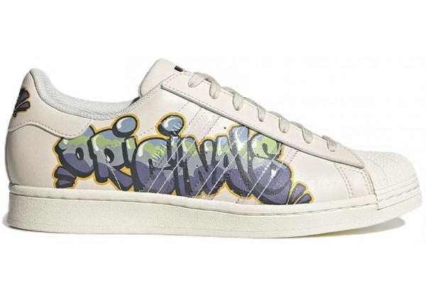 Adidas Superstar White Purple Green
