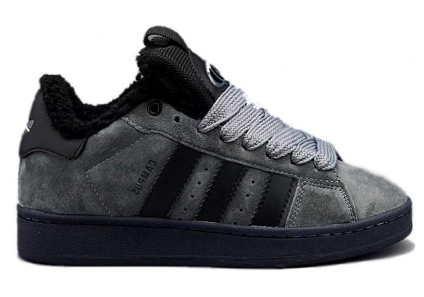 Adidas Campus 00s Dark Grey Black с мехом