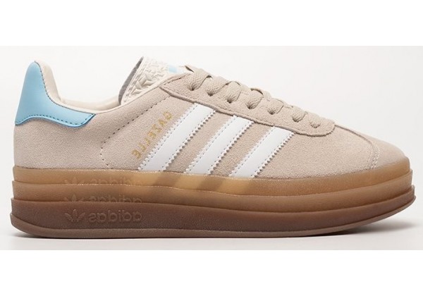 Adidas Gazelle Bold WMNS Beige White Blue бежевые