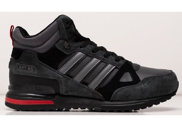 Adidas ZX 750 Hi Winter Grey Black Red серые