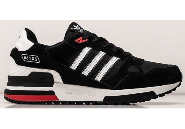 Adidas ZX 750 Black White Red черные