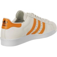 Кроссовки Adidas Superstar белые с оранжевым