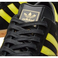 Кроссовки Adidas Hamburg черные с желтым