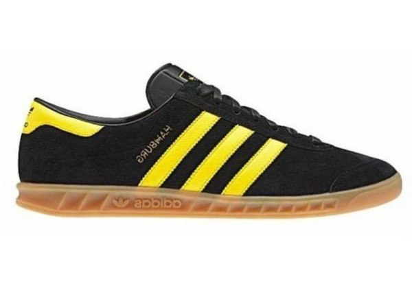 Кроссовки Adidas Hamburg черные с желтым