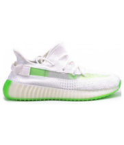 Кроссовки Adidas Yeezy Boost 350 V2 белые с зеленым