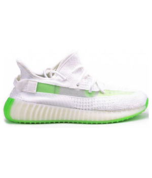 Кроссовки Adidas Yeezy Boost 350 V2 белые с зеленым