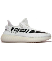 Кроссовки Adidas Yeezy Boost 350 V2 x Off White черно-белые