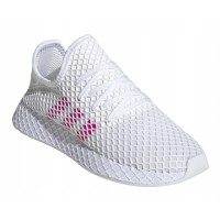 Кроссовки Adidas Deerupt Runner белые с розовым