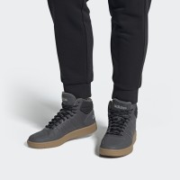Зимние кроссовки Adidas Hoops 2.0 высокие темно-серые