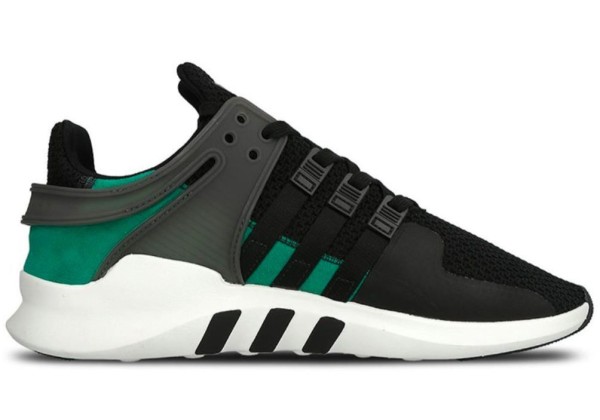 Кроссовки мужские Adidas Equipment черные с зеленым