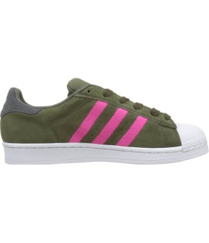 Кроссовки Adidas Superstar зеленые с розовым