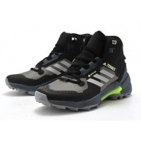 Кроссовки Adidas Terrex Swift R3 Mid Gore-Tex Grey Black Neon Winter Termo