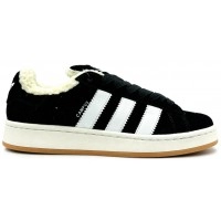 Кроссовки Adidas Campus 00s черно-белые с меховой подкладкой
