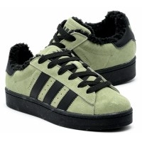 Кроссовки Adidas Campus 00s Green Black With Fur зимние