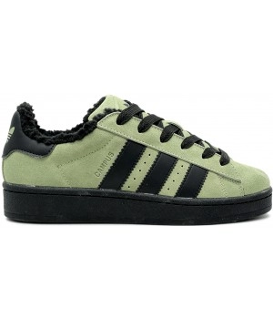 Кроссовки Adidas Campus 00s Green Black With Fur зимние