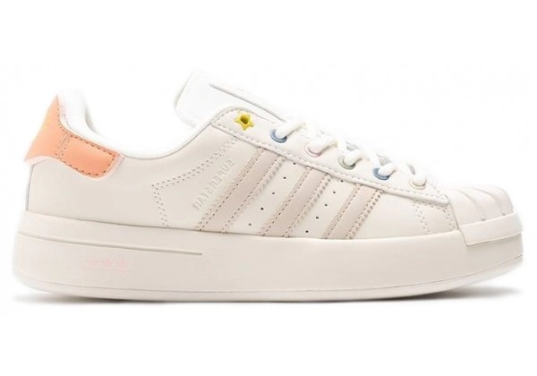 Кроссовки Adidas Superstar Ayoon White Orange Skate