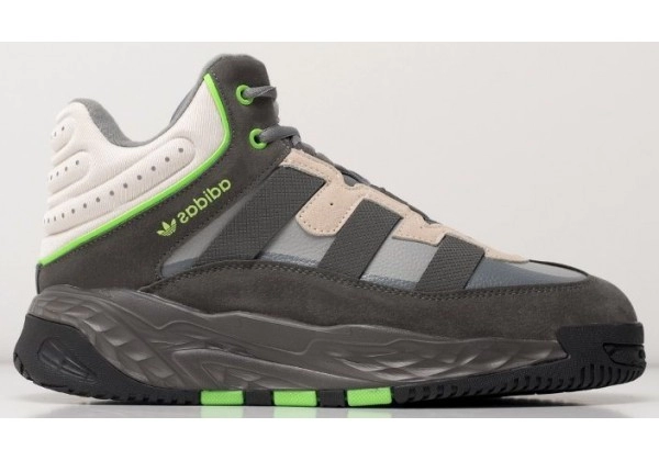 Кроссовки Adidas Niteball High Winter Grey Green серые