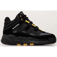 Кроссовки Adidas Niteball High Winter Black Grey Yellow черные
