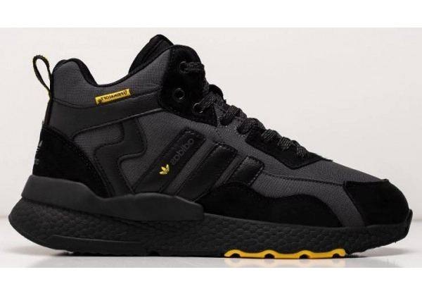 Кроссовки Adidas Nite Jogger Hi Winter Black Yellow черные