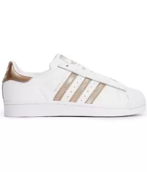 Кроссовки женские Adidas Superstar белые с золотым
