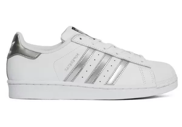 Кроссовки Adidas Superstar белые с серым