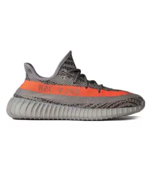 Кроссовки женские Adidas Yeezy Boost 350 V2 серые с оранжевым