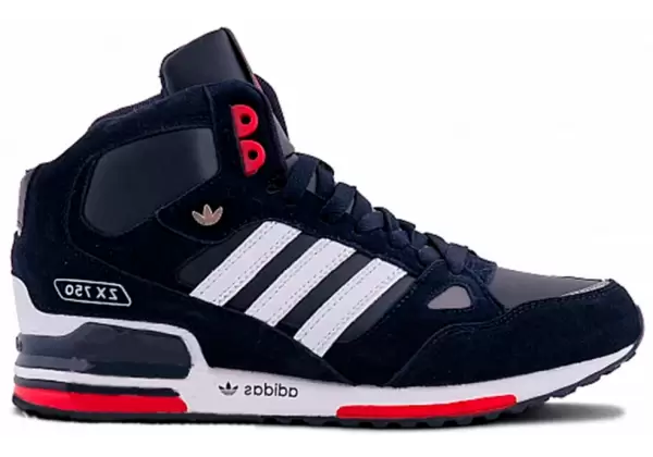 Кроссовки Adidas ZX 750 High Dark Blue с мехом