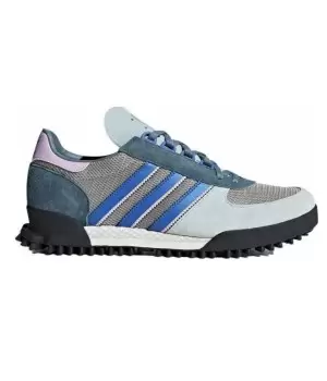 Кроссовки Adidas Marathon серо-черные с синим