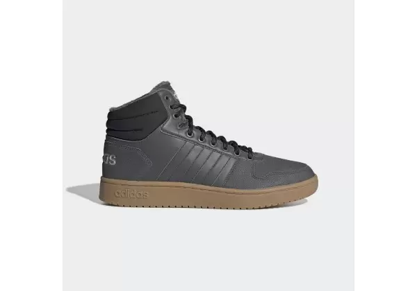 Зимние кроссовки Adidas Originals Hoops 2.0 высокие темно-серые