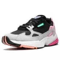 Кроссовки женские Adidas Originals Falcon черно-серые с розовым