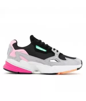 Кроссовки женские Adidas Originals Falcon черно-серые с розовым