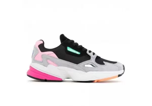 Кроссовки женские Adidas Originals Falcon черно-серые с розовым