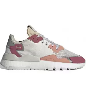 Кроссовки женские Adidas Nite Jogger белые с розовым