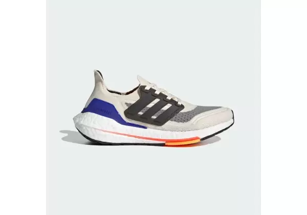 Кроссовки Adidas Ultra Boost бело-серые с синим