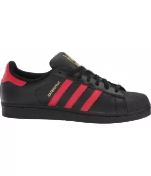 Кроссовки Adidas Superstar черные с розовым