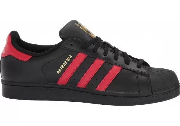 Кроссовки Adidas Superstar черные с розовым